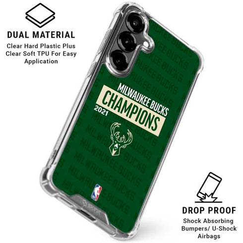 NBA Milwaukee Bucks 2021 Champions Galaxy S26 Clear Case