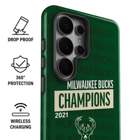 NBA Milwaukee Bucks 2021 Champions Galaxy S26 Ultra Impact Case
