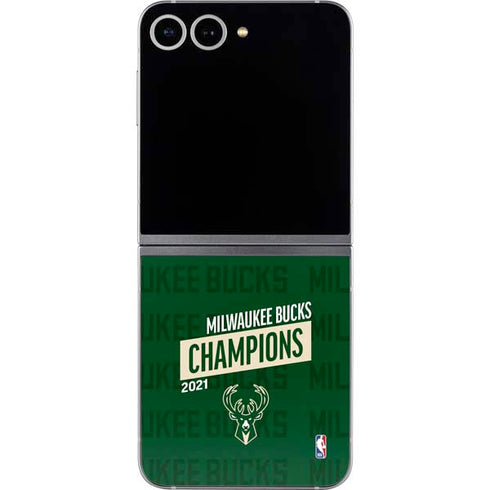 NBA Milwaukee Bucks 2021 Champions Galaxy Z Flip6 Skin