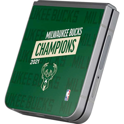 NBA Milwaukee Bucks 2021 Champions Galaxy Z Flip6 Skin