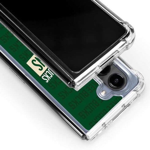 NBA Milwaukee Bucks 2021 Champions Galaxy Z Fold5 5G Clear Case