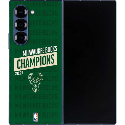 NBA Milwaukee Bucks 2021 Champions Galaxy Z Fold6 Skin