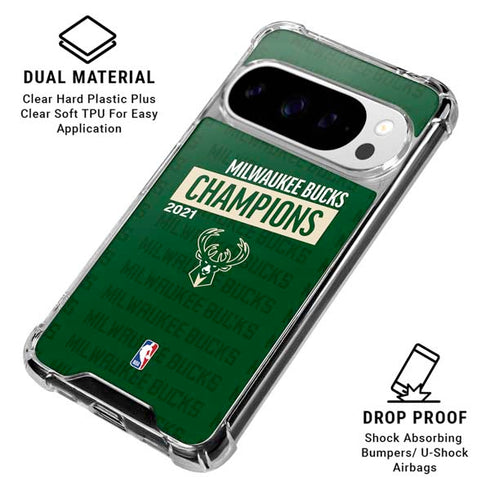 NBA Milwaukee Bucks 2021 Champions Google Pixel 10 Pro XL Clear Case