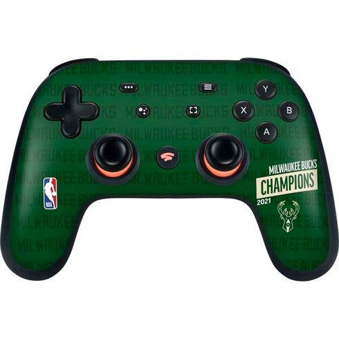 NBA Milwaukee Bucks 2021 Champions Google Stadia Controller Skin