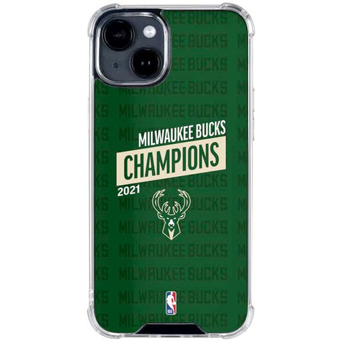 NBA Milwaukee Bucks 2021 Champions iPhone 15 Clear Case