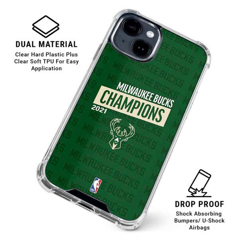 NBA Milwaukee Bucks 2021 Champions iPhone 15 Clear Case