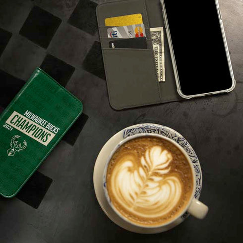 NBA Milwaukee Bucks 2021 Champions iPhone 15 Plus Folio Case