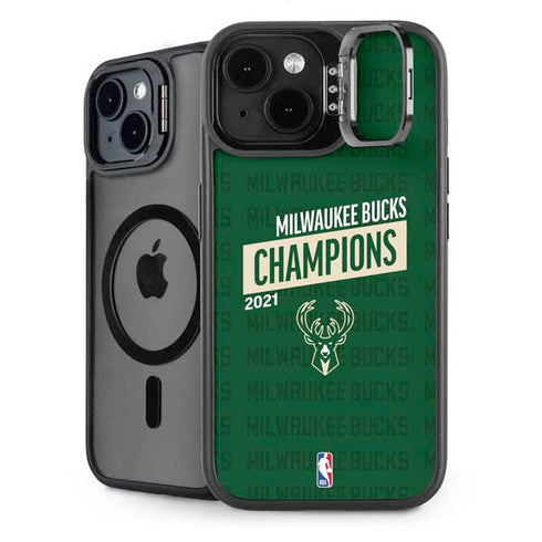 NBA Milwaukee Bucks 2021 Champions iPhone 15 Plus Kickstand Case