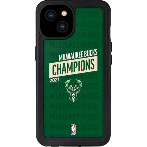 NBA Milwaukee Bucks 2021 Champions iPhone 15 Plus Waterproof Case