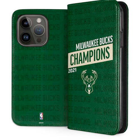 NBA Milwaukee Bucks 2021 Champions iPhone 15 Pro Folio Case