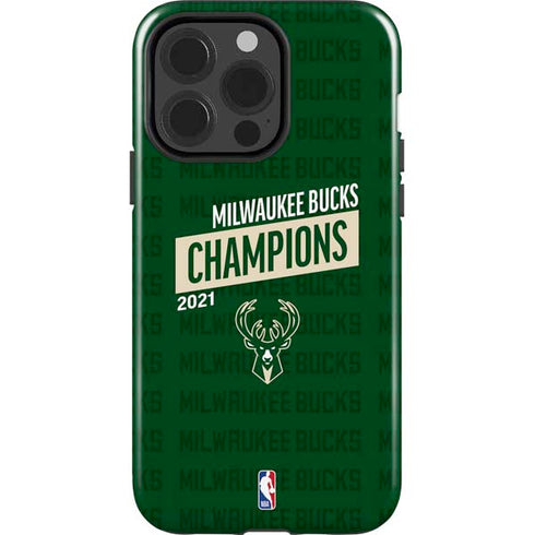 NBA Milwaukee Bucks 2021 Champions iPhone 15 Pro Impact Case