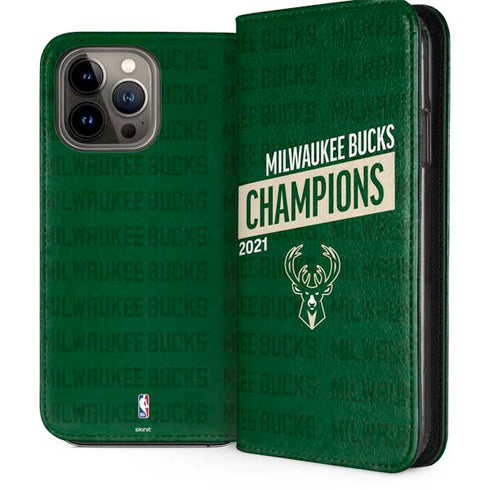 NBA Milwaukee Bucks 2021 Champions iPhone 15 Pro Max Folio Case