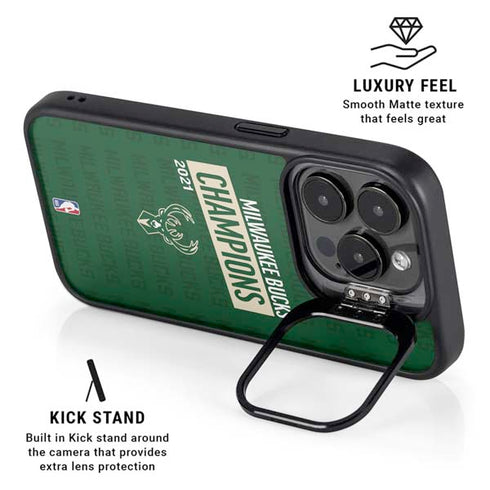 NBA Milwaukee Bucks 2021 Champions iPhone 15 Pro Max Kickstand Case