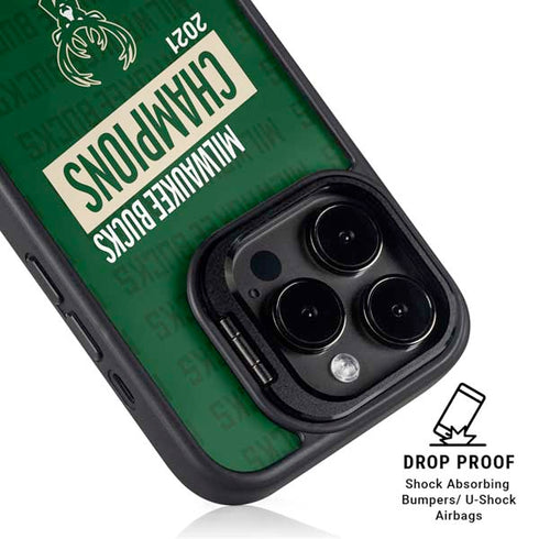 NBA Milwaukee Bucks 2021 Champions iPhone 15 Pro Max Kickstand Case
