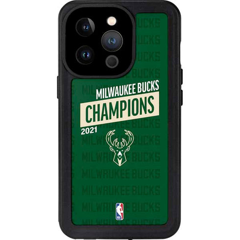NBA Milwaukee Bucks 2021 Champions iPhone 15 Pro Waterproof Case