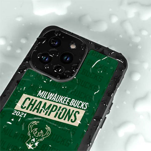NBA Milwaukee Bucks 2021 Champions iPhone 15 Pro Waterproof Case