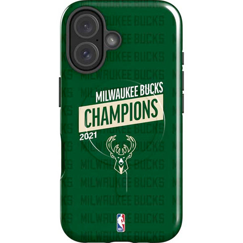NBA Milwaukee Bucks 2021 Champions iPhone 16 Magsafe Impact Case
