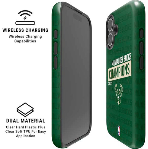 NBA Milwaukee Bucks 2021 Champions iPhone 16 Magsafe Impact Case
