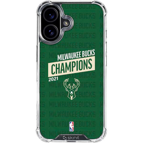 NBA Milwaukee Bucks 2021 Champions iPhone 16 Plus Clear Case