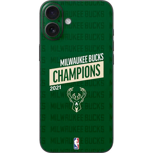 NBA Milwaukee Bucks 2021 Champions iPhone 16 Plus Skin