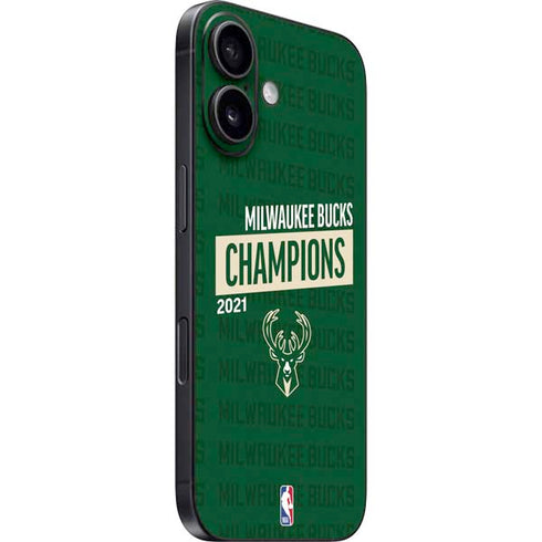 NBA Milwaukee Bucks 2021 Champions iPhone 16 Plus Skin