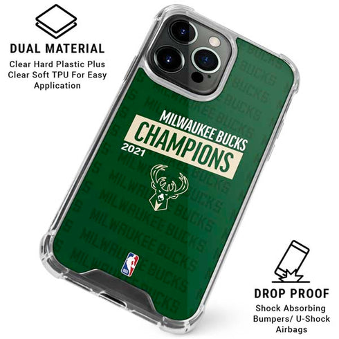 NBA Milwaukee Bucks 2021 Champions iPhone 16 Pro Clear Case