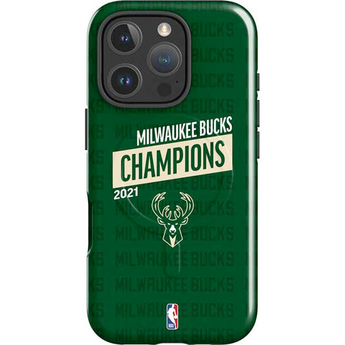 NBA Milwaukee Bucks 2021 Champions iPhone 16 Pro Magsafe Impact Case