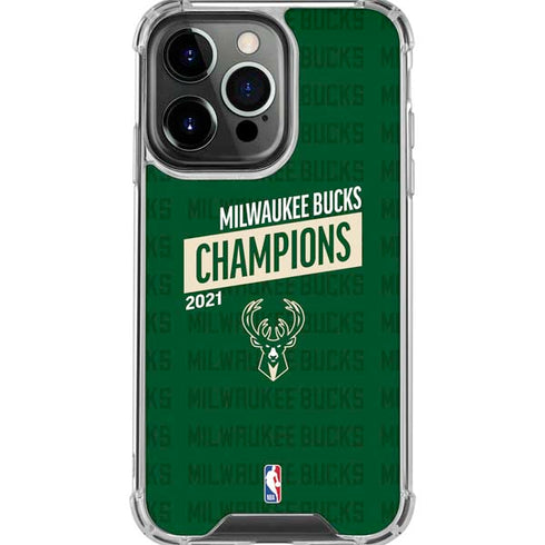 NBA Milwaukee Bucks 2021 Champions iPhone 16 Pro Max Clear Case