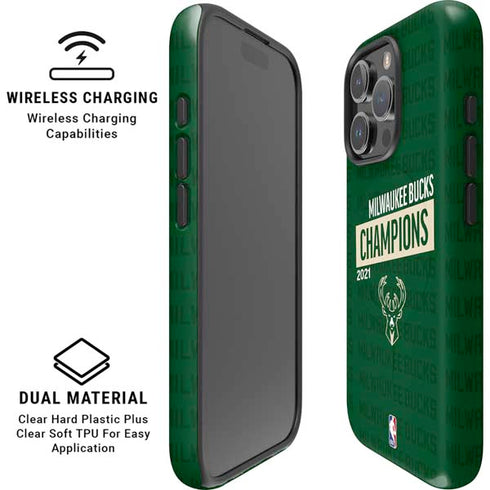 NBA Milwaukee Bucks 2021 Champions iPhone 16 Pro Max Magsafe Impact Case