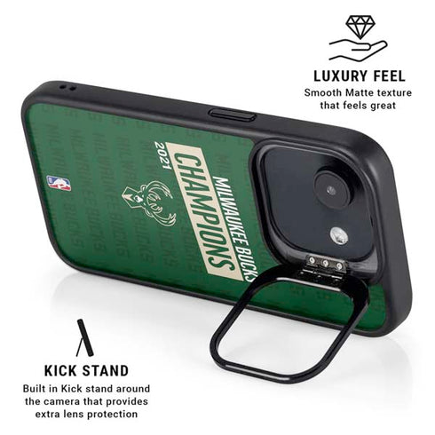 NBA Milwaukee Bucks 2021 Champions iPhone 16e Kickstand Case