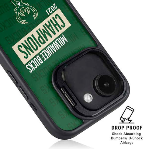 NBA Milwaukee Bucks 2021 Champions iPhone 16e Kickstand Case