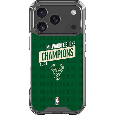 NBA Milwaukee Bucks 2021 Champions iPhone 18 Pro Clear Case
