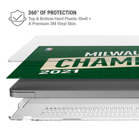 NBA Milwaukee Bucks 2021 Champions MacBook Pro 14in (2021-24) Case plus Skin
