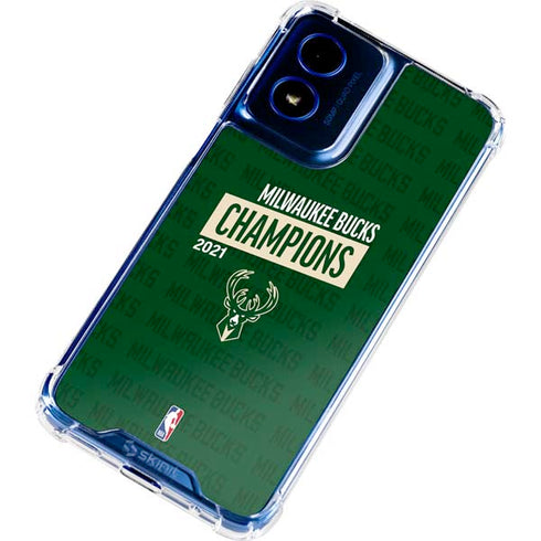 NBA Milwaukee Bucks 2021 Champions Moto G 5G (2024) Clear Case
