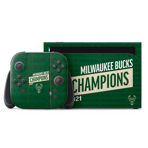 NBA Milwaukee Bucks 2021 Champions Nintendo Skins