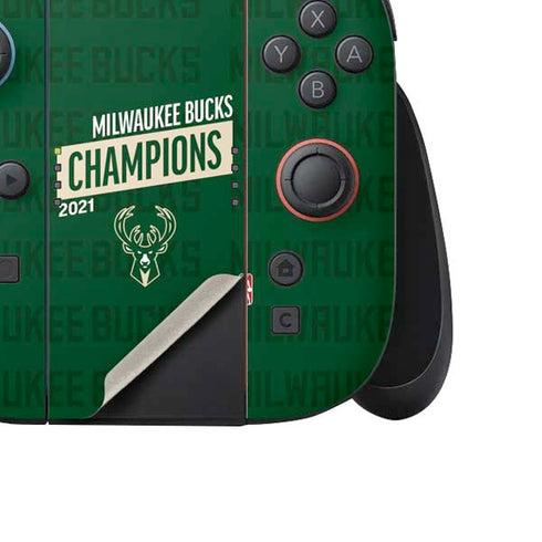 NBA Milwaukee Bucks 2021 Champions Nintendo Switch 2 (2025) Joy-Con Controller Skin