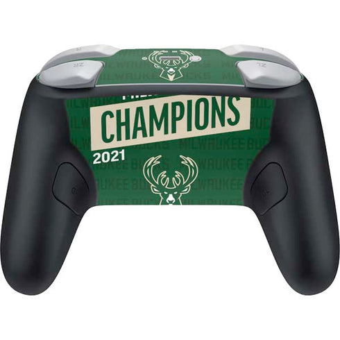NBA Milwaukee Bucks 2021 Champions Nintendo Switch 2 (2025) Pro Controller Skin