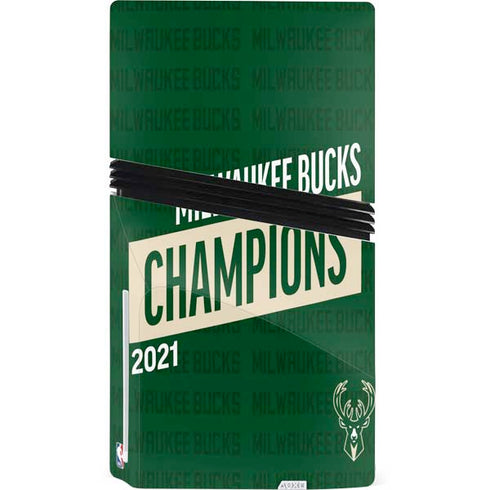 NBA Milwaukee Bucks 2021 Champions PS5 Pro Disk Console Skin