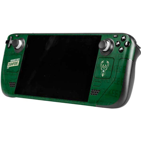 NBA Milwaukee Bucks 2021 Champions Steam Deck Handheld Gaming Computer OLED Skin