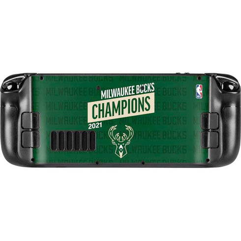 NBA Milwaukee Bucks 2021 Champions Steam Deck Handheld Gaming Computer OLED Skin
