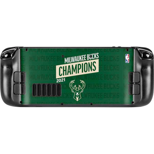 NBA Milwaukee Bucks 2021 Champions Steam Deck Handheld Gaming Computer Skin