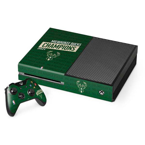NBA Milwaukee Bucks 2021 Champions Xbox One Console and Controller Bundle Skin