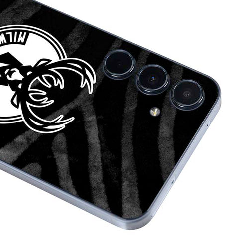 NBA Milwaukee Bucks Animal Print Black Galaxy A36 5G Skin