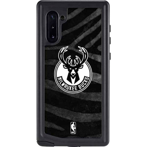 NBA Milwaukee Bucks Animal Print Black Galaxy Cases