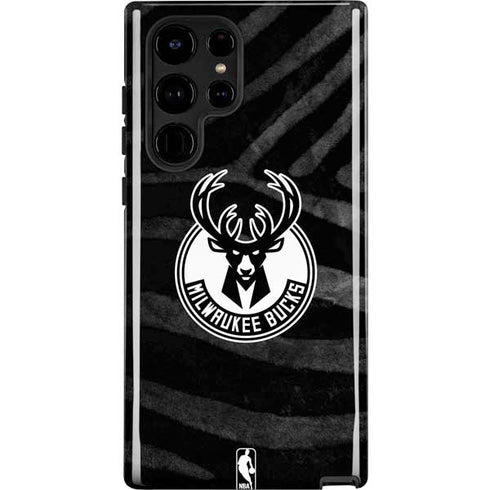 NBA Milwaukee Bucks Animal Print Black Galaxy Cases