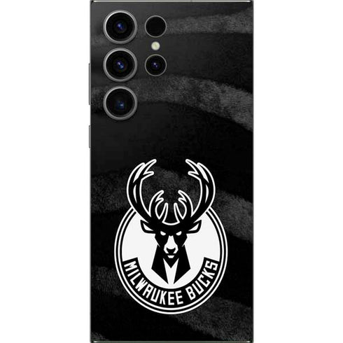 NBA Milwaukee Bucks Animal Print Black Galaxy S24 Ultra Skin