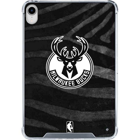 NBA Milwaukee Bucks Animal Print Black iPad 11th Gen (2025) Clear Case