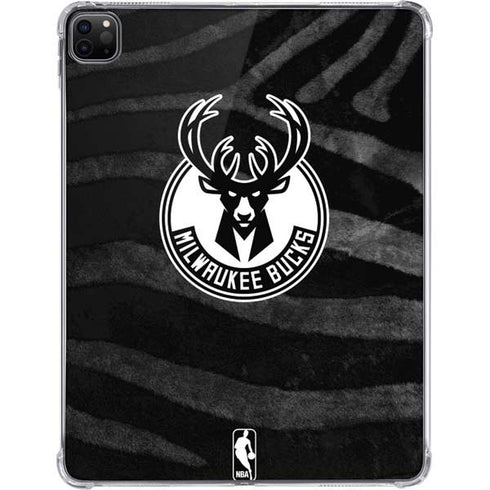 NBA Milwaukee Bucks Animal Print Black iPad Pro 11in (2024) Clear Case