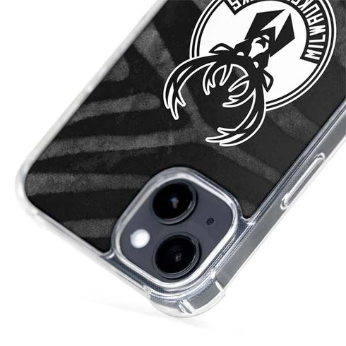 NBA Milwaukee Bucks Animal Print Black iPhone 14 MagSafe Case