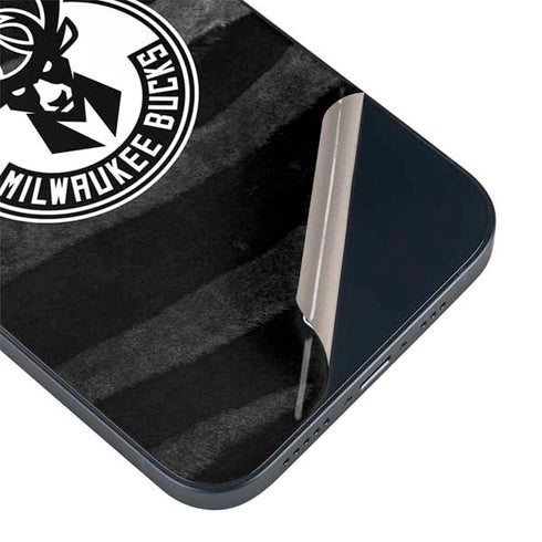 NBA Milwaukee Bucks Animal Print Black iPhone 15 Skin